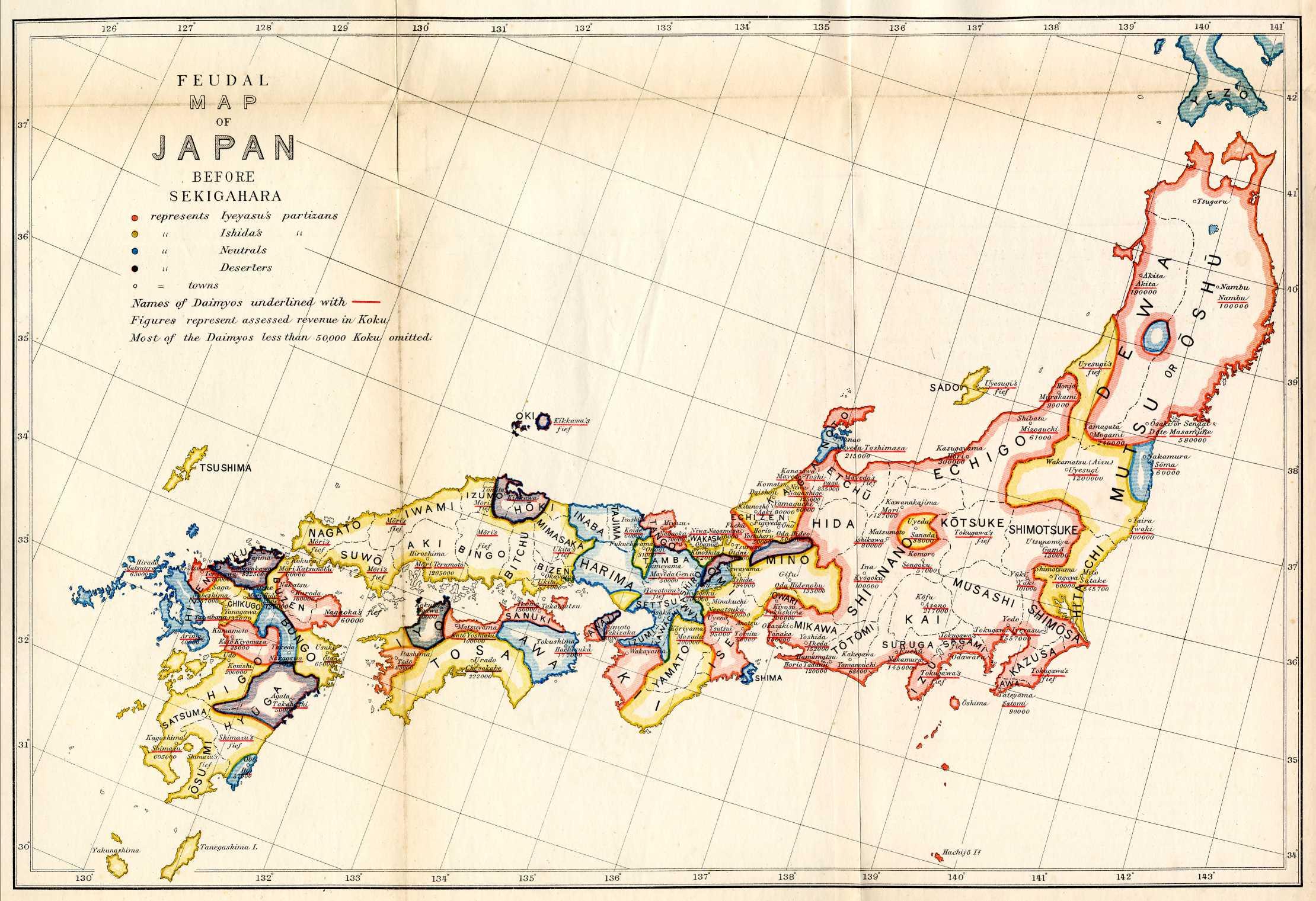 Карта японии 1900 года